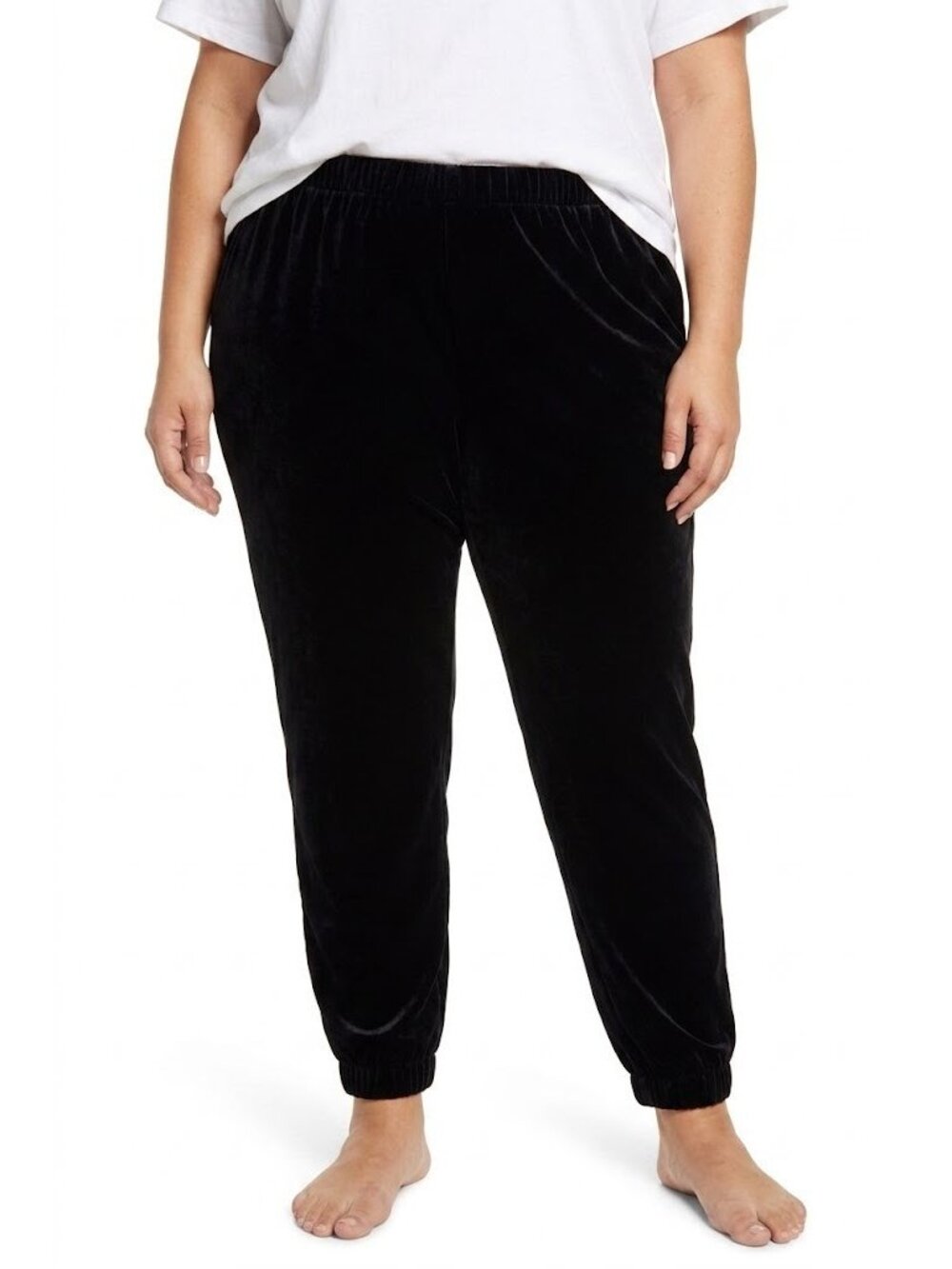 NWT Eileen Fisher Slouchy Ankle in Black Velvet Relaxed Pull-on Pants XL